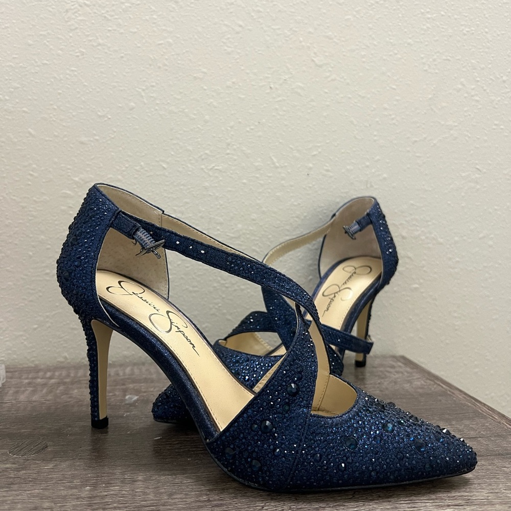 Sparkly Blue Heels from Jessica Sipmson size 7
